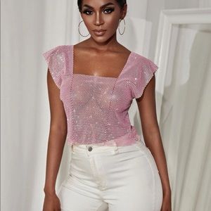 Pink rhinestone top